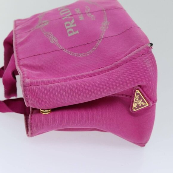 PRADA Canapa PM Hand Bag Canvas 2way Pink Auth - Picture 5 of 16
